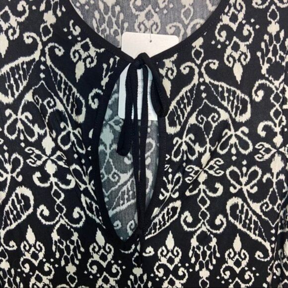 Athena Black Damask Tunic Scroll Cover Up Size Med - Picture 9 of 15